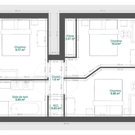 アパート Bel Appartement 3 Chambres, Calme, Spacieux, Wifi サン・ナゼール